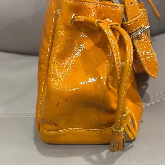 Dooney & Bourke Orange Patent Leather Shoulder Bag - Picture 8 of 8
